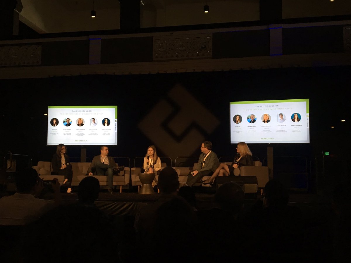 Amazing CRE tech panel on the convergence of CRE development and technology! Moderated by VC firm PSP growth. Panelists are major REITs <a href="/AvalonBay/">AvalonBay Communities</a> <a href="/Macerich/">Macerich</a> and co-working/co-living companies <a href="/IndustriousHQ/">Industrious</a> and <a href="/hicommon/">Common</a>. <a href="/DiscoverCREtech/">DiscoverCREtech</a> #CREtechLA #CRETech #proptech