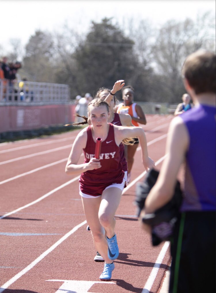 XCdewey's tweet photo. Great day for Dewey track yesterday at our home meet. Gabby H. 2nd 300H. Jayme G. 1st 100H and 3rd 300H. Erika D. 2nd 100H. Colby H. 2nd 400. Girls 2nd in mile relay. Kale C. 3rd in 300H. #DeweyTrack https://t.co/wB3sbY3J1l