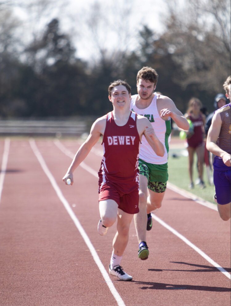 XCdewey's tweet photo. Great day for Dewey track yesterday at our home meet. Gabby H. 2nd 300H. Jayme G. 1st 100H and 3rd 300H. Erika D. 2nd 100H. Colby H. 2nd 400. Girls 2nd in mile relay. Kale C. 3rd in 300H. #DeweyTrack https://t.co/wB3sbY3J1l