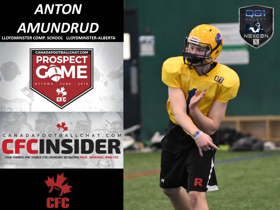 NEXGEN QB-1 2020 Anton Amundrud <a href="/anton_amundrud/">Anton Amundrud</a> Lloydminster Comp School, Lloydminster, Alberta doing work at the Canada Football Chat <a href="/chatfootball/">CanadaFootballChat</a> CFC Prospect Game Tryouts to be played in Ottawa in June.