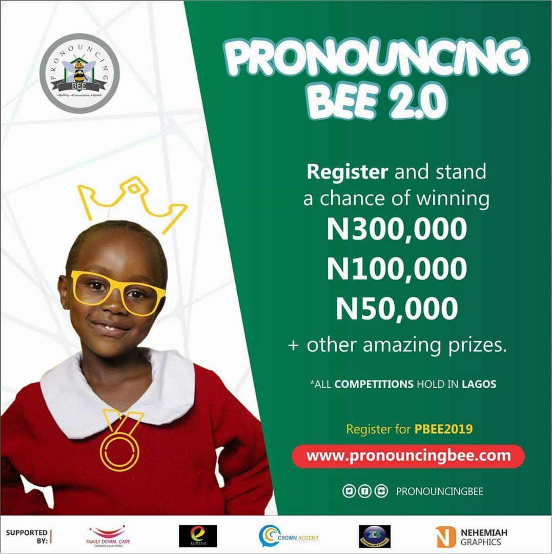 OfficialOye_Ola's tweet photo. The game has changed! Don't just Spell but Pronounce and Make a Speech to win big! 😁 To learn how, kindly visit the website; https://t.co/ohPhQSgFs2 or call 07051925351, KINDLY HELP RETWEET @PronouncingBee https://t.co/xsBf7zNSDn