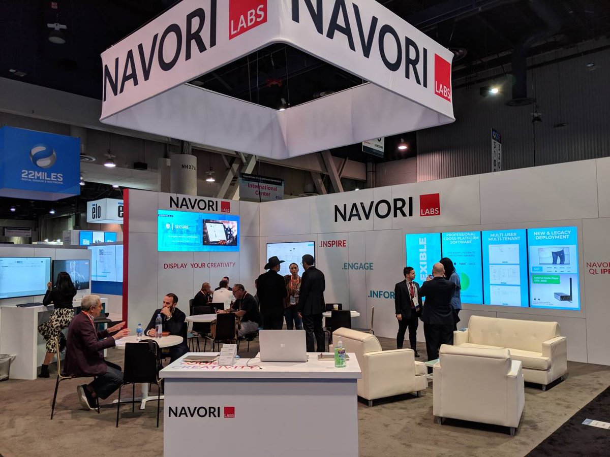 Navori's tweet photo. #DSE2019 is in full swing. At the show? Come on over and find out why Navori QL 2.1 is the #bestdigitalsignage https://t.co/7muHlPeCvF