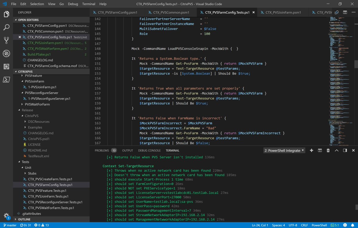 NotMyFaultCH's tweet image. Writing some @PSPester tests for the CitrixPVS #PowerShellDSC module... #Citrix