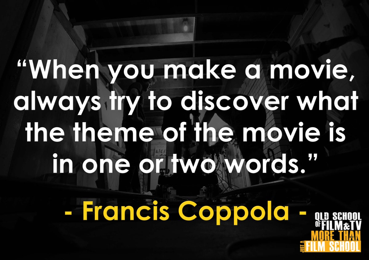 QSFT's tweet photo. .
QUOTE OF THE DAY:
"When you make a movie, always try to discover what the theme of the movie is in one or two words." - Francis Coppola
.
.
| https://t.co/roxn3rfXkO | FB: qldfilmschool
. https://t.co/KbFaxbKYN6