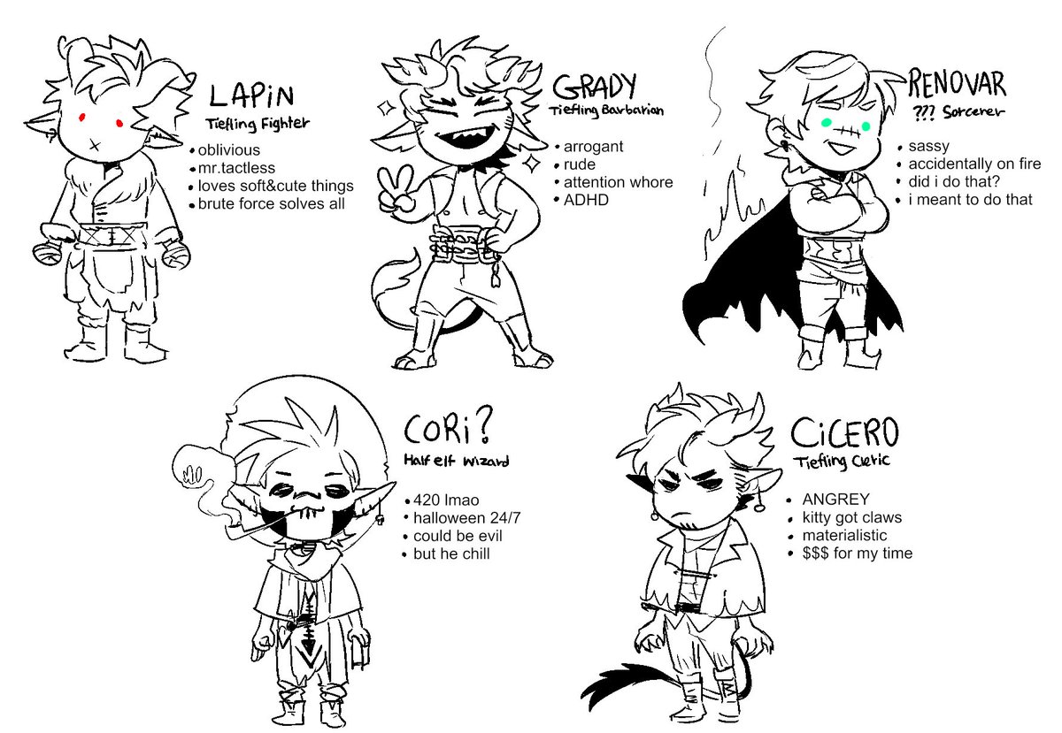for A SUPER nice ask on tumblr 
i summed up my fav dnd babies 