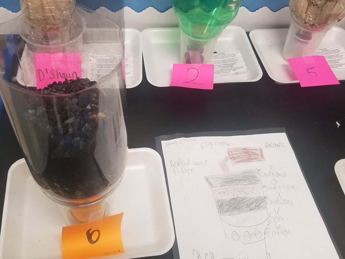 drobprice's tweet photo. As usual, PBL night  at CAE is EXTRAordinary!!! Boil Water Advisory, NO problem our students know how to build their own water filter system! STEM is OUR daily thing!! https://t.co/5roqfzPt72