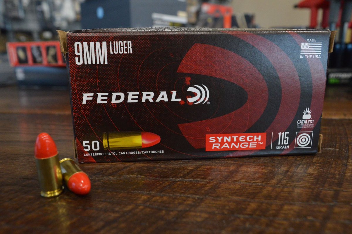 CenterTarget's tweet photo. We are now carrying Federal Syntech ammo! Shoot cool! Shoot clean! Shoot better! Syntech's polymer jacket reduces friction, heat, and fowling to extend barrel life and minimize cleaning. Come in today and try out a box on our range. You won't be disappointed! https://t.co/E6C0ootvTh