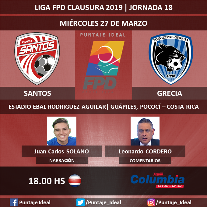 laguiapambolera's tweet photo. ⚽ #LigaFPD 🇨🇷| #Santos vs. #Grecia
🎙 Narración: @JC_SolanoRivera
🎙 Comentarios: @Mundialistacr
📻 @DeporteColumbia
🖥 https://t.co/17yFVcrYMH
Dale RT 🔃 https://t.co/hpM03hsAa7
