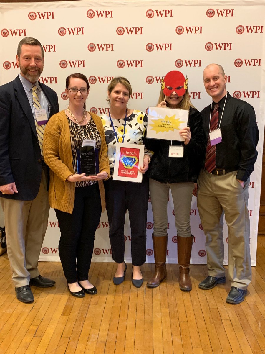 BayPathSuper's tweet photo. Awesome time at AweSTEM! WTHS was at the 2019 WPI STEM Educator Conference. Congrats to Ms. Kalisz for being recognized for her work mentoring future STEM educators! Ms. Hardy and Dr. V were swamped at their booth for their amazing Bee Project! #STEM #wpslearns #wthsSTEM #wooTECH https://t.co/C42aFBJtzu