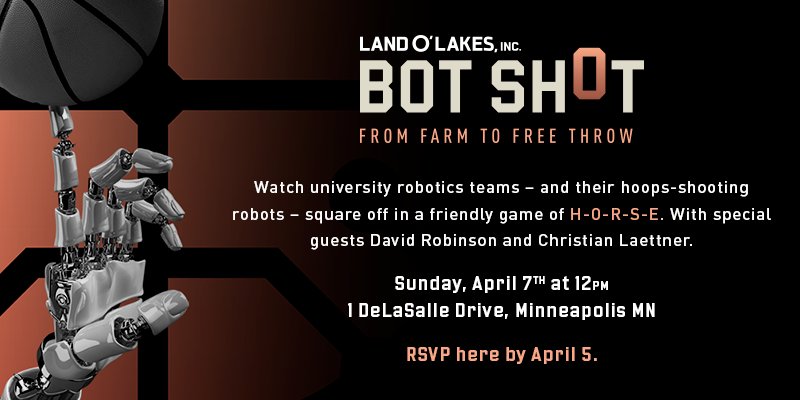 For basketball and robot fans. Thanks <a href="/andymarkinc/">AndyMark Inc.</a>  and @LandOLakesInc !