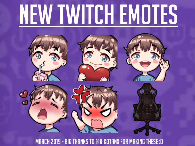 jack_cosens's tweet photo. A huge thanks to @Bikotanx for the new set of emotes! They look awesome and cant wait for them to be approved :D https://t.co/CGnmSpMyhc