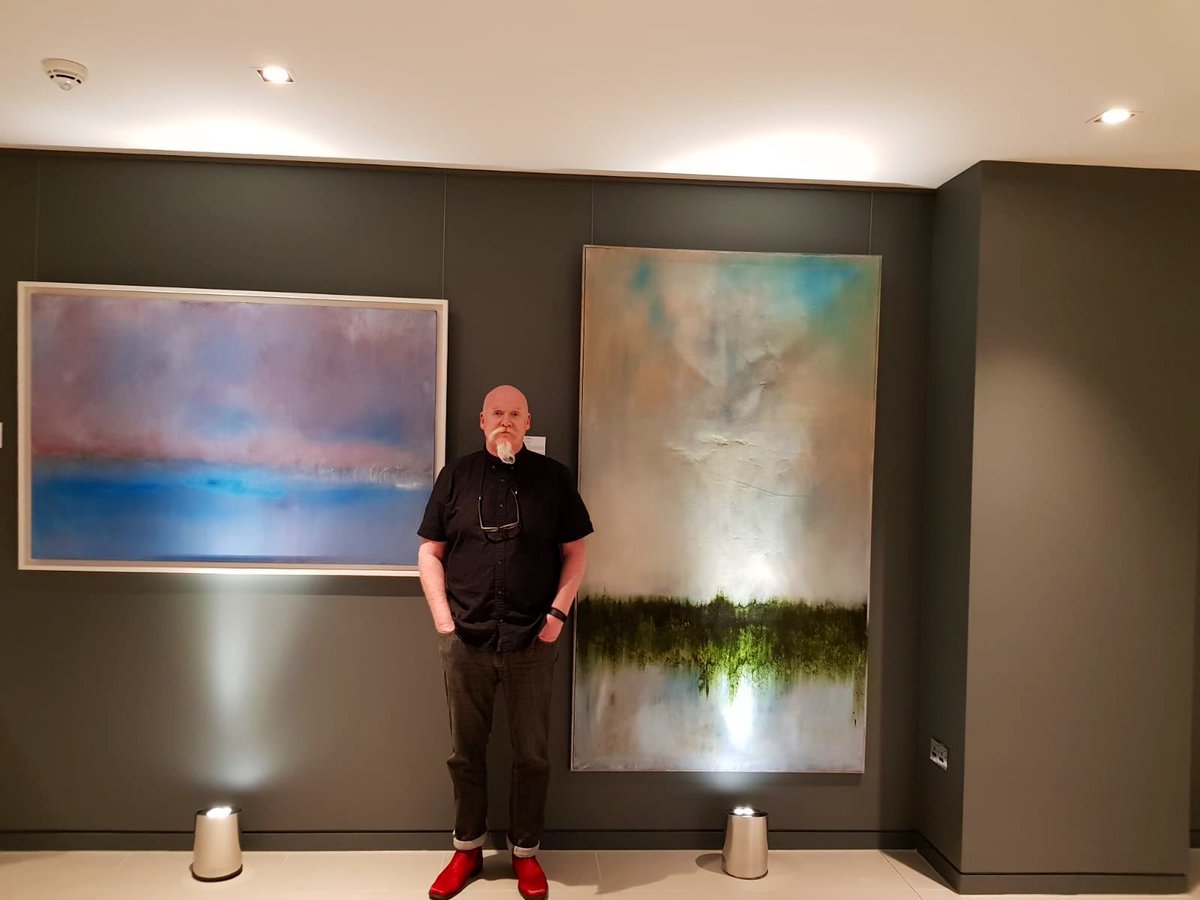 Humbled to have two of my works ‘dawning of the day’ and ‘land,Sea,sky’ hanging with #francisbacon #traceyemin #frankauerbach #damianhirst #bridgetriley at The Capital Dock art exhibition this evening.