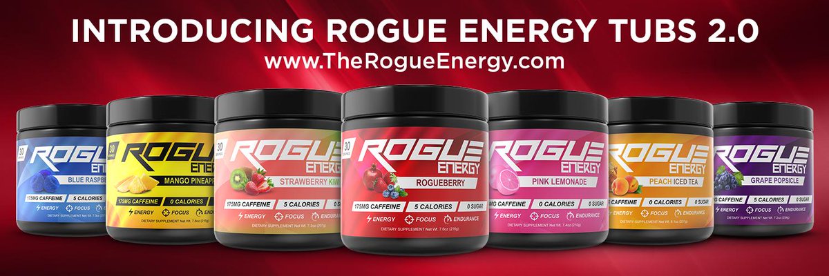 TheRogueEnergy's tweet image. 🔥Introducing Rogue Energy Tubs 2.0🔥
We are excited to introduce the brand new #RogueEnergy labels!  Over the next couple months, all flavors will switch to the new labels.

The old tubs will be collector items so collect them all before they are gone.

TheRogueEnergy.com