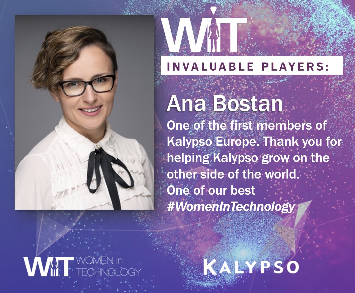 witkalypso's tweet photo. Celebrating the amazing women in Kalypso, meet Ana Bostan.
•
•
•
Thank you for your commitment, passion and professionalism.
•
•
•
#WomensHistoryMonth 
#WomenInTechnology #Kalypso #WIT https://t.co/CiOVSTKjGd