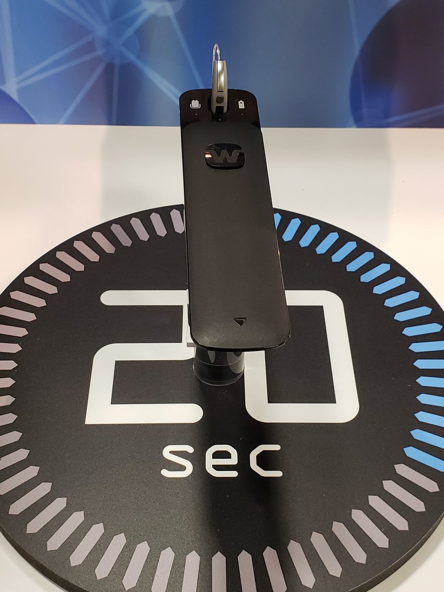 Come see the #CES2019 award-winning battery free hearing aid at the #WidexAAA2019 booth. 20 seconds charge for 24 hours use!