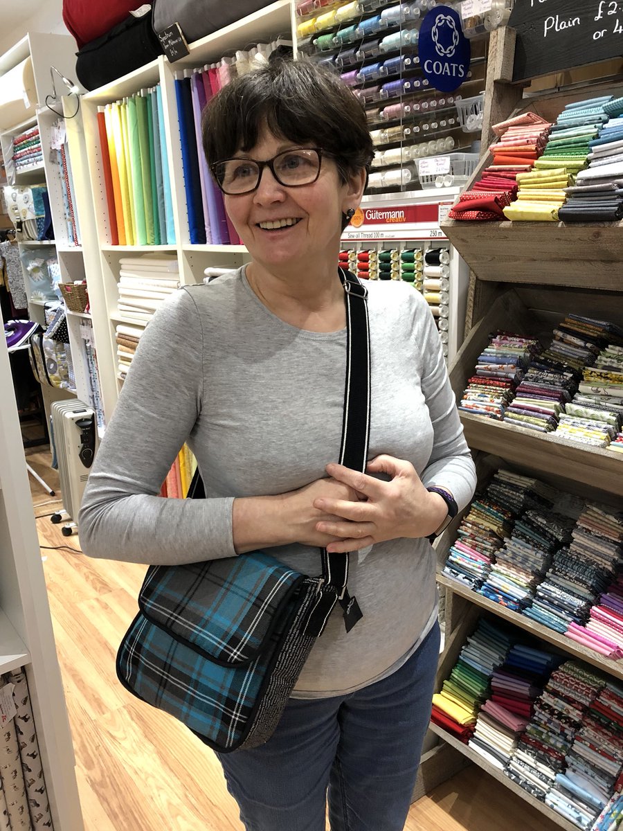 Gather_N_Sew's tweet photo. After a recent workshop this was one very happy lady taking home her newly finished Chloe small messenger bag. It looked amazing π #fabricshop #sewing #sewingworkshop #fabric #messengerbag #isew #isewbags #bagmaking #bagmakingclass #bagworkshop https://t.co/xH8hDunxYx