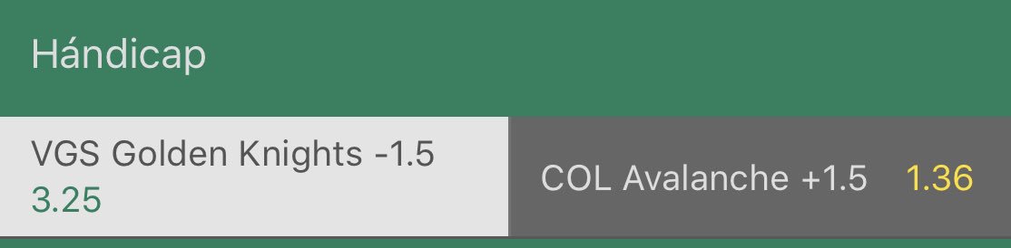 EASYBETS_'s tweet photo. ➡️TIP A LAS 3:00

➡️NHL➡️VEGAS VS AVALANCHE

➡️ -1,5 HA GOLDEN KNIGHTS

➡️CUOTA 3.25

➡️STAKE 2/5

🌟FAV O RT SI LO SIGUES! https://t.co/maiCbf0DIa