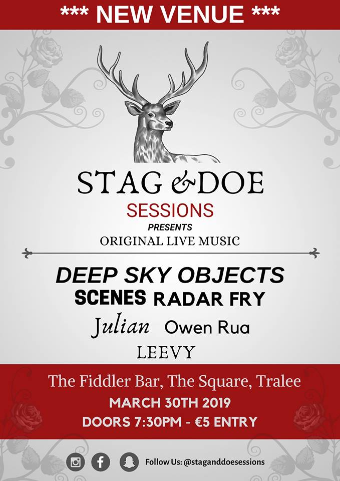 StagDoeSessions's tweet photo. Just 3 Days to go till the #staganddoesessions Launch night in The Fiddler Bar, The Square, Tralee! Tickets only €5, available on the door! Doors 7:30! @_deepskyobjects @scenesabsolute @RuaOwen  @tadhg_flynn #traleemusic #SupportingIrishMusic https://t.co/QLe5eeaJKD