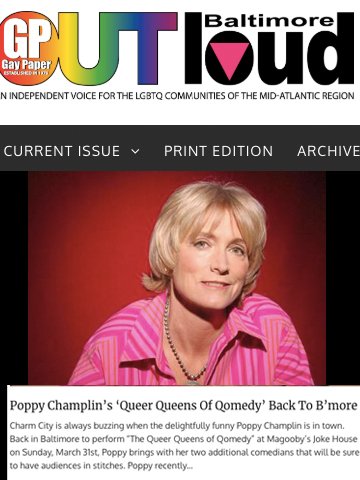 PoppyChamplin's tweet photo. It's going down in Baltimore this Sunday get your tickets to laughter https://t.co/J3CqhLBiF2
#QueerQueensofQomedy #MagoobysJokehouse https://t.co/UIjyTZmE8u
