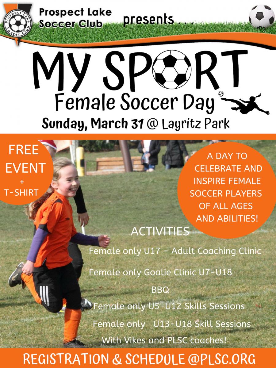 VanIslandFC's tweet photo. This Sunday, we'll be at Prospect Lake Soccer Club Female Soccer Day celebrating and inspiring female athletes of all ages from all over the Lower Island. Come by to our booth and meet some VIFC players! #wpsl https://t.co/w4TOsPiXvC