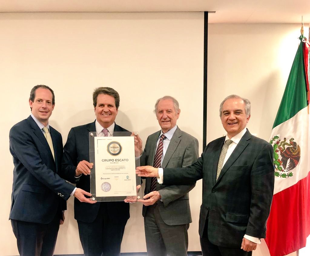 Grupo Escato es la primera #EmpresaMexicana en recibir la #CertificaciónPrime. Con ello adquiere un nivel en materia de Gobierno Corporativo óptimo, para incursionar en el #MercadoBursátil. bit.ly/2zeDZbF