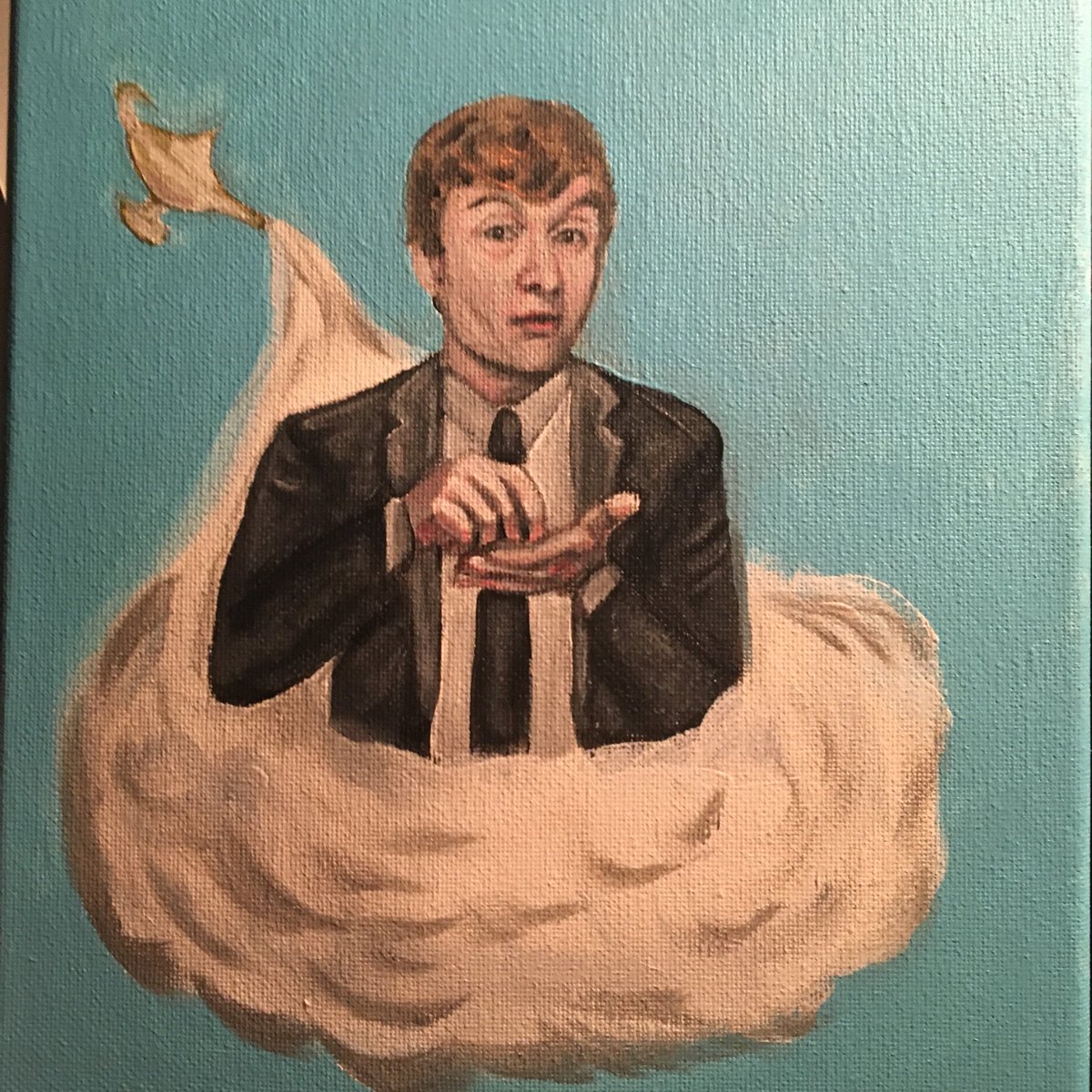 willlismore's tweet photo. @JamesAcaster I’m seeing your show this Friday at 10:30. I did this beautiful/ off putting portrait. Please advise how to get it in your hands. It’s called “Something to mange?” https://t.co/mv1V3AF48C