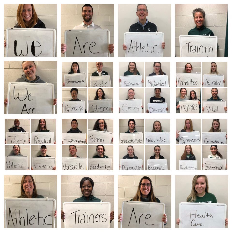 GLATAStudents's tweet photo. Check out two student senators (Aubrey and Emma) and the Michigan State AT program wrapping up NATM with this awesome photo!! #NATM2019 https://t.co/UQUGb02XnZ