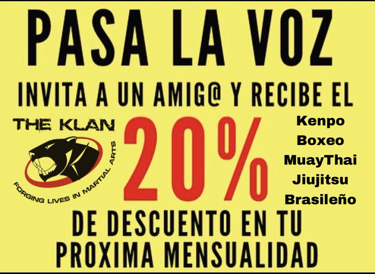 KDM_SelfDefense's tweet photo. Te esperamos en TheKlan  un concepto Boutique que te va hacer adicto a tus propios cambios  entrena diferente ! #Kenpo #Boxeo #MuayThai #Jiujitsu  #Artesmarciales #Deportesdecintacto @Narvarte_  @En_Narvarte  @enladelvallehoy @enladelvalle https://t.co/bNzWiWqp1t