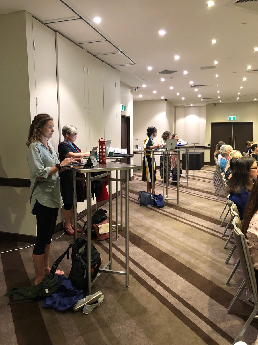 hagsie's tweet image. Here at #Surv19 we have catered for those who want an active option for being in the room #standingdesks #activework thanks ⁦@COSAoncology⁩