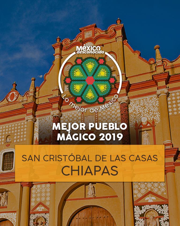Felicitamos a San Cristóbal de las Casas por haber sido elegido como el Mejor Pueblo Mágico 2019 por la comunidad de <a href="/mexdesconocido/">México desconocido</a> 👏🇲🇽🏆♥ Nos vemos en el #TianguisTurístico para la entrega oficial de los reconocimientos.  <a href="/SanCrisTurismo/">SanCristóbalChiapas</a> <a href="/Sectur_Chiapas/">Turismo Chiapas</a> #LoMejorDeMéxico