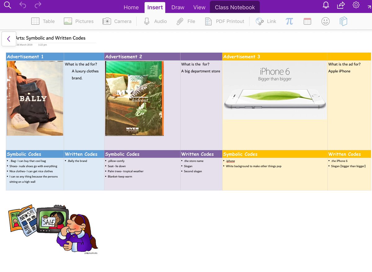britta238's tweet photo. Using @OneNoteEDU to identify the symbolic and written codes present in print advertisements @stkcps https://t.co/01VcxGBTG1