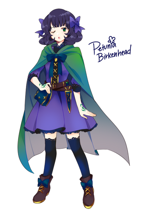 concept art for my d&amp;d sorcerer, Petunia Birkenhead :3c
she rolled a 17 for charisma (+1 boost as a human)
the dm let me double down on a skill so she also has +8 deception

i'm exCITE 