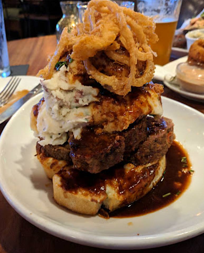 localkitchentav's tweet photo. BBQ #meatloaf piled on rustic cheddar ciabatta with mashed potatoes, BBQ jus and crispy onions. Drooling yet? https://t.co/JcORz0eyul