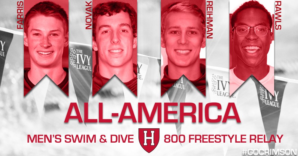 The 800 free relay earned All-America status at the NCAA Championships!

#GoCrimson