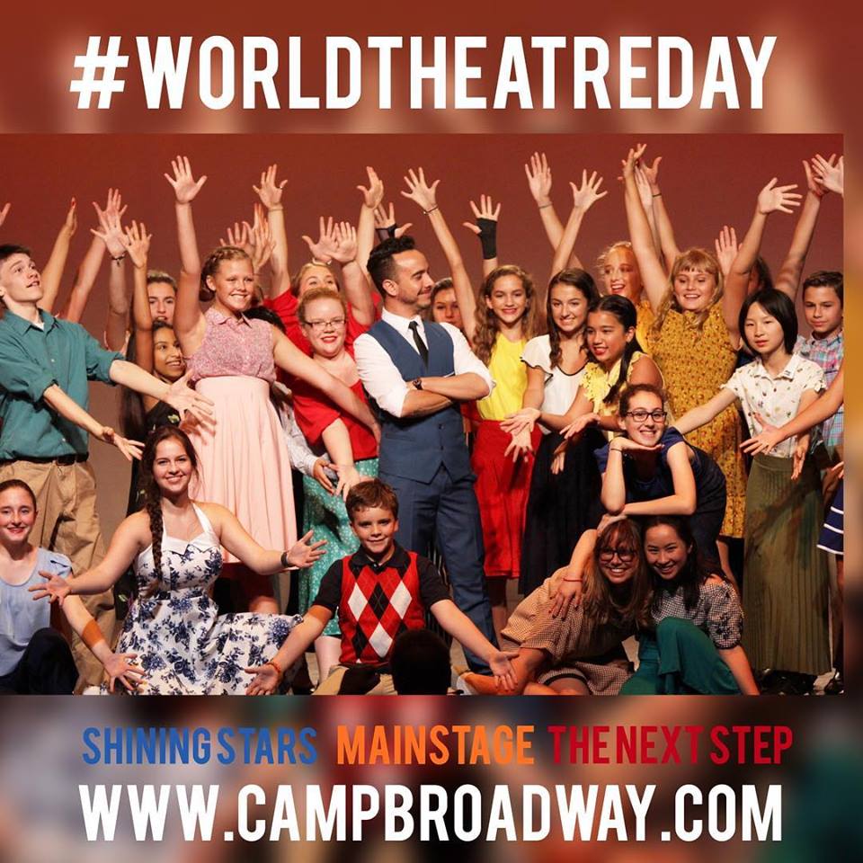 CampBroadway's tweet photo. Happy #WorldTheatreDay!! We love any opportunity to spread extra love for the theatre. Tell us in the comments how you celebrate World Theatre Day. #campbroadway #developyourcharacter #broadway #theatrekidproblems #theatrekid https://t.co/UcrouH1LYL