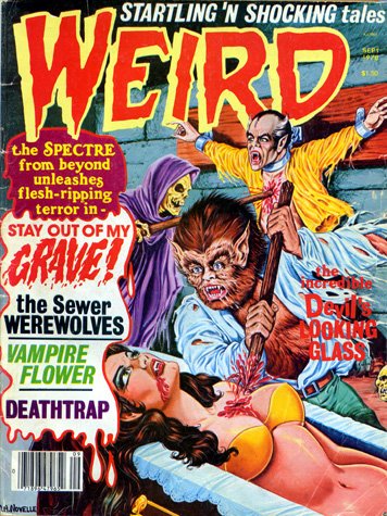Zornow13's tweet photo. #eerie publications #horror #comicbook #magazines back in the day had some of the coolest #covers ever! #WEIRD #WITCHESTALES #TALESOFVOODOO #TALESFROMTHETOMB #TERRORTALES #HORRORTALES https://t.co/tmU36I9dWO