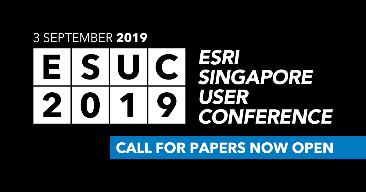 EsriSingapore's tweet photo. Be part of Singapore's largest geospatial gathering and share you #DigitalTransformation story at the Esri Singapore User Conference in September. Call for papers is now open -- submit an abstract before 1 May 2019. #ESUC
https://t.co/tA3gqE6FCI https://t.co/mzSVwoOFev