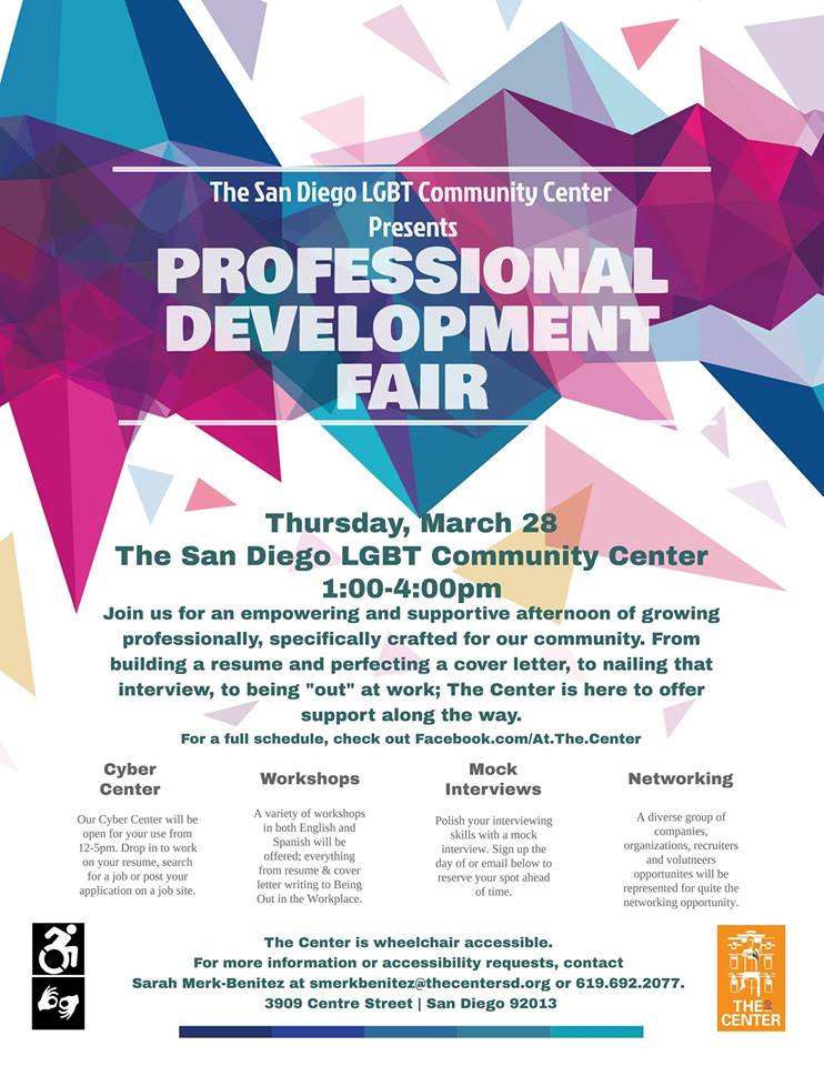 LGBTCenter's tweet photo. 📢📢📢 SIGNAL BOOST: We’re excited to see many community members tomorrow at the The Center's Professional Development Fair! Please join us - and spread the word! https://t.co/Tk5TPEhj6W