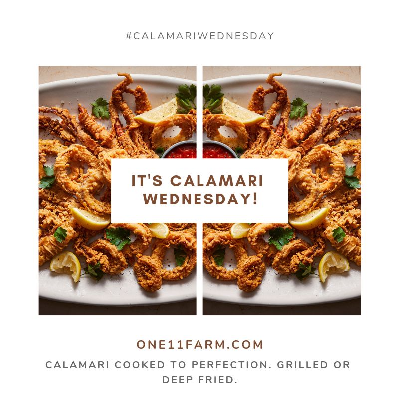 One11Farm's tweet photo. All the calamari lovers!! Come to One11Farm!! 

#one11farm #one11 #seafood #calarami #calamariwednesday #madewithlove #authenticcuisine #seafood https://t.co/RCae6Utxij