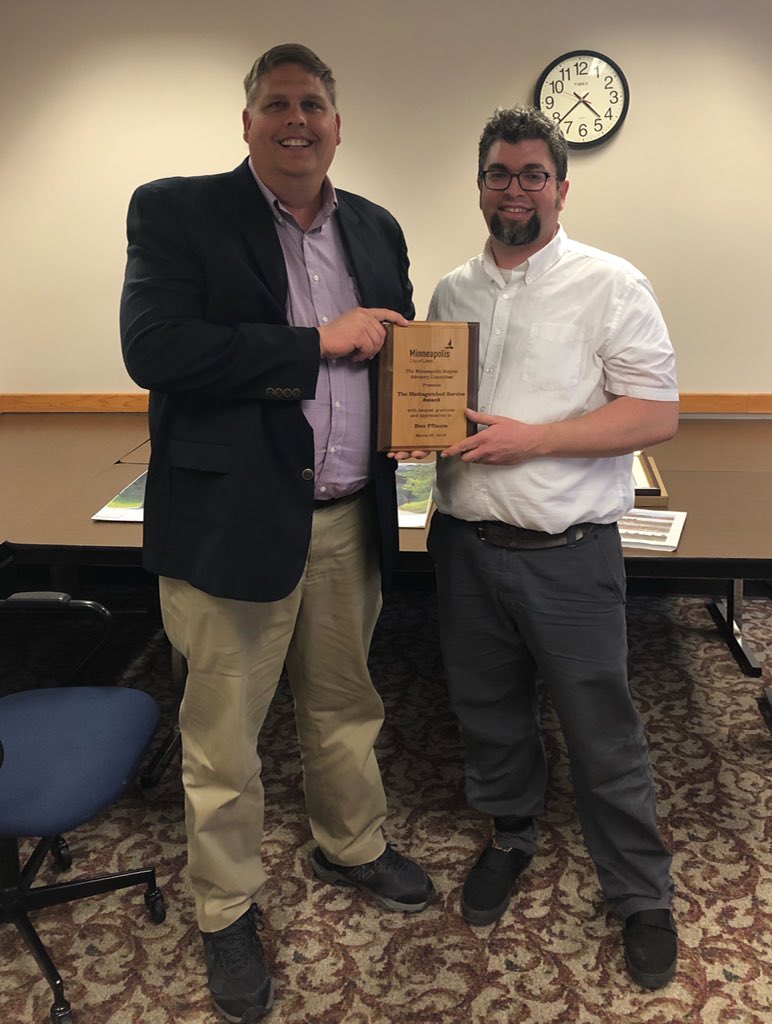 matthewdyrdahl's tweet photo. The Legend Don Pflaum. Being honored by the Minneapolis Bicycle Advisory Committee and Public Works coworkers.
(He’s now I’m St. Paul Public Works)
He’ll never see this because he doesn’t do the social media.
#legend #pflaum #mpls #stp https://t.co/Aysq9rnioc