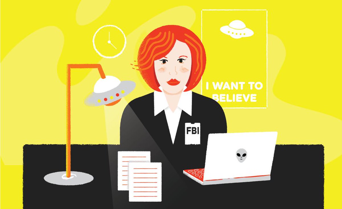 Illustration of FBI agent Dana Scully.