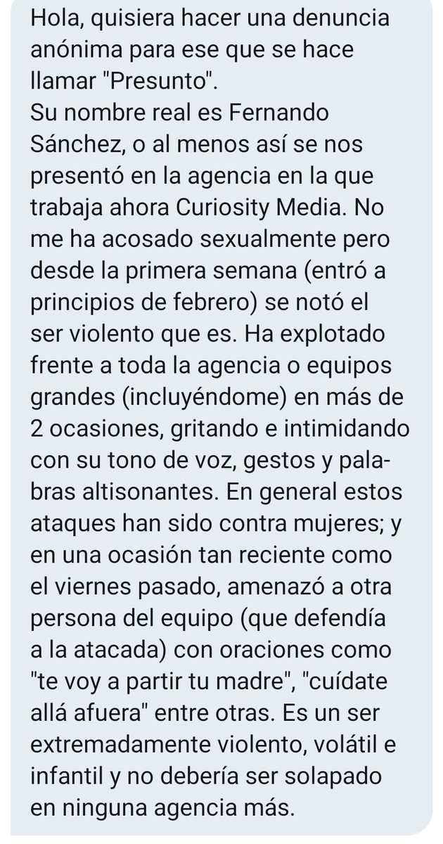 MeTooAgenciasMx's tweet photo. Fernando Sánchez "Dr. Presunto".

#Metoo #MeTooMx
#MeTooAgencias #MeTooAgenciasMéxico #MeTooCreativosMexicanos https://t.co/ylObjRng1z