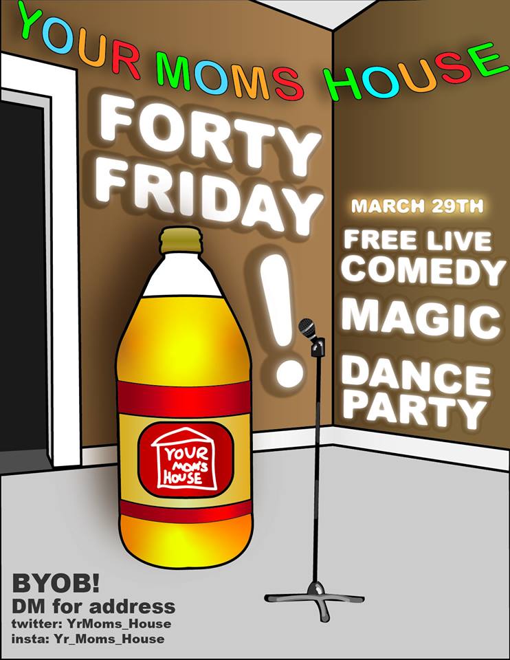 JorclanPeele's tweet photo. Come visit us this Friday for some free live comedy, magic, and a dope ass dance party!!!! 
(Flyer by @Megan_Rose15) https://t.co/nThKQDwOCT