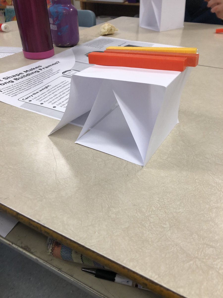 Mrs_BRodgers's tweet photo. Grade 2/3’s are doing experiments to determine which shape is the strongest! https://t.co/NffMlbmfuC