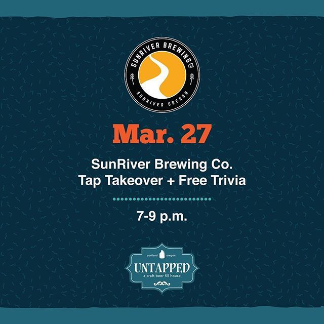 UntappedPDX's tweet photo. SunRiver Brewing Tap Takeover + Free Trivia at Untapped tonight 7-9 p.m. — #untappedpdx #sunriverbrewing #sunriverbeer #pdxtaproom #craftbeer #craftbeerlover #pdxtrivia #pdx #overlookpark #skidmorebluffs #untapped #untappd #pdxpubquiz #pdxquiznight #pdxe… https://t.co/piwepVrEqW https://t.co/LiTagn03VG