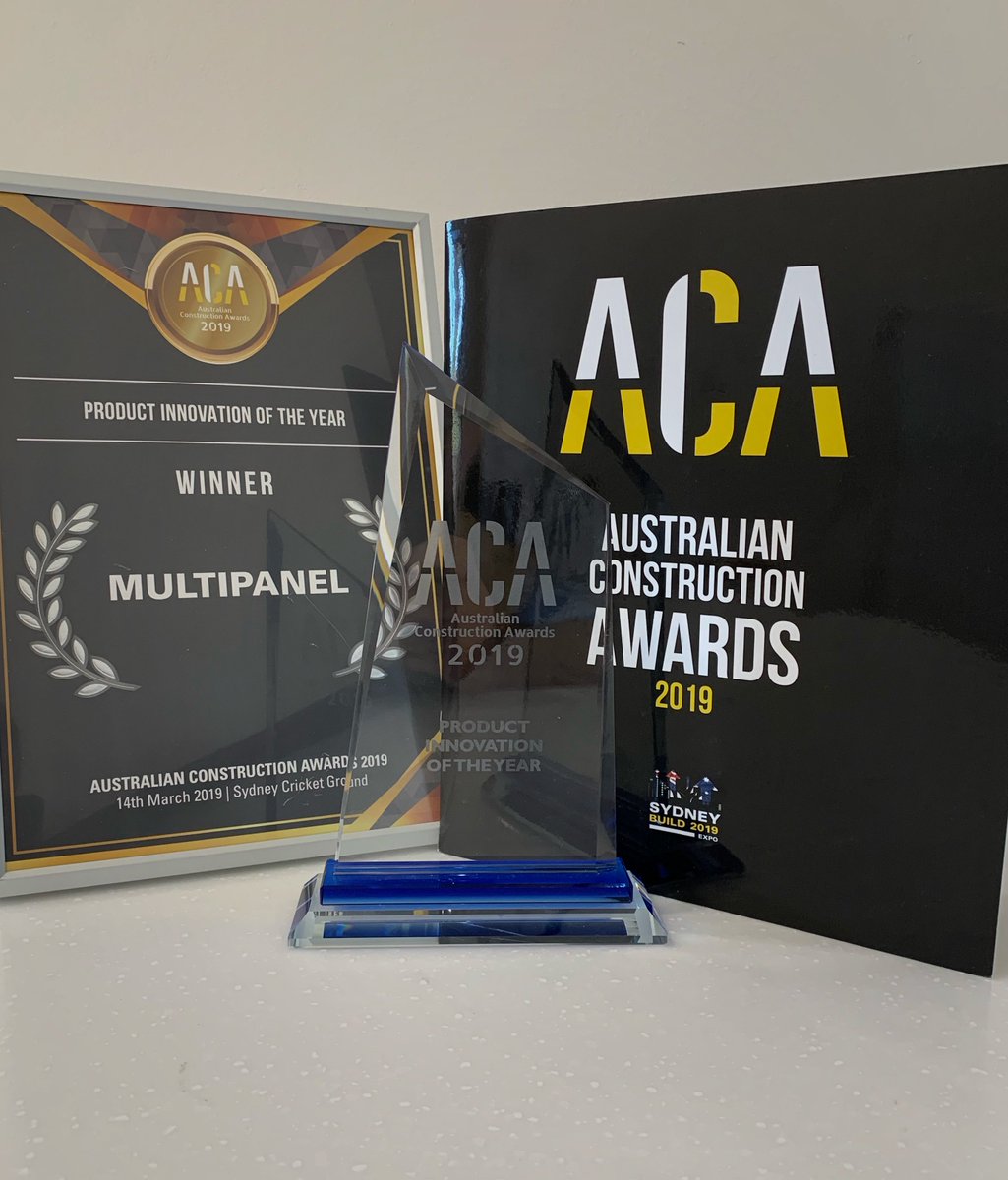 MultiPanel's tweet photo. https://t.co/n4atdsPd1J
MULTIPANEL is excited to announce that we won PRODUCT INNOVATION OF THE YEAR at the prestigious Australian Construction Awards in Sydney earlier this month. https://t.co/5NwgntdDWs