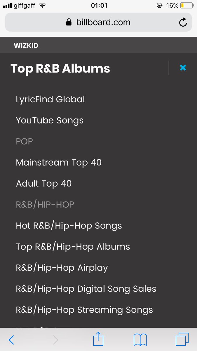 WizkidfcA's tweet photo. @MegaboyDMW_ These are all the charts wizkid has entered on billboard https://t.co/ujIFUDHUSs