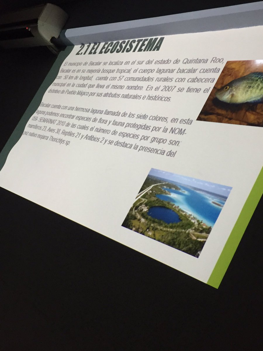 Continuación de exposición Bacalar <a href="/omaralpuche/">omar alpuche leal</a>  #DesarrolloSustentable <a href="/Andreaarce99/">Andrea Arce</a>