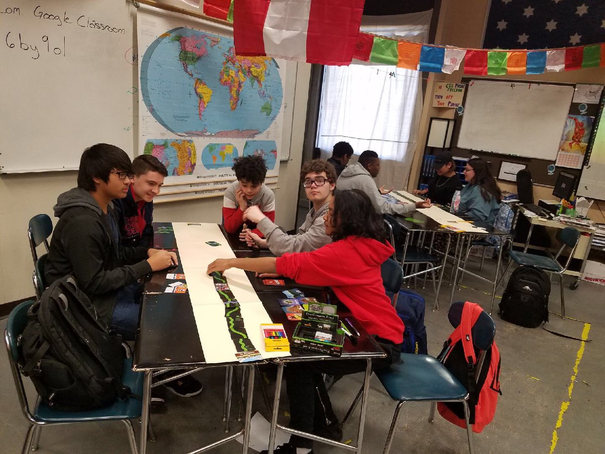 durfee_history's tweet photo. After learning about the Oregon trail and stories like the Donner Party, students tried their own luck on the trails and captured their experiences with the creation of journal entries in Mr. Jezak's freshman history class. #EngagingClassrooms #OregonTrail https://t.co/GTNyp8j0HN