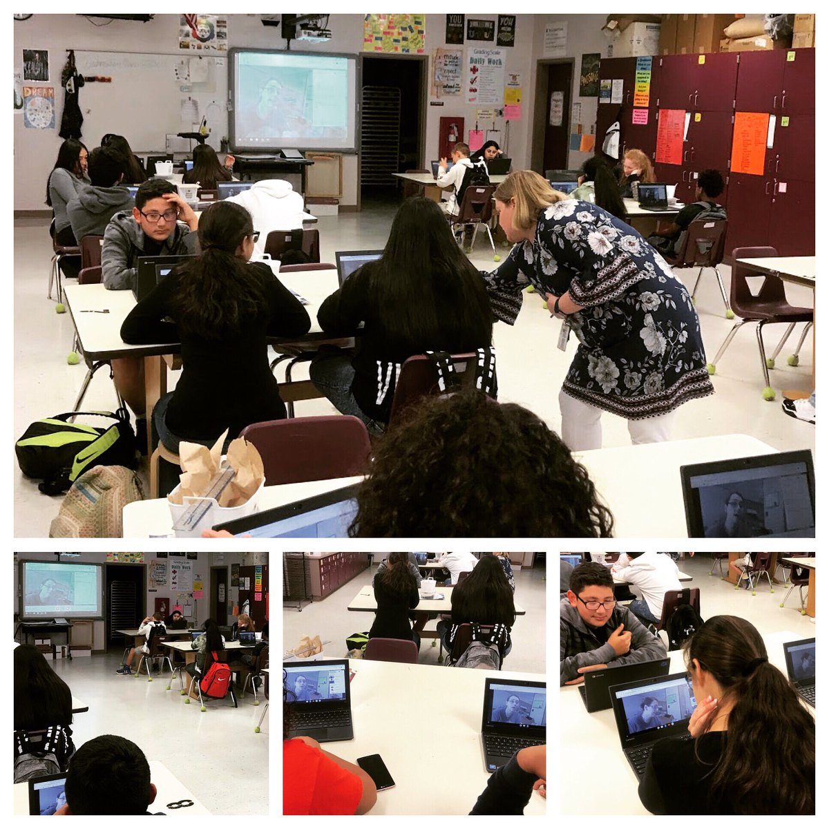 ArtfulMega's tweet photo. 3D Design students at FMS use Google Meet to hear from a fiber artist about the process of spinning fiber from the raw materials to crocheted or knitted objects. #thinkoutsidetheclassroom #deependoftheSAMRpool https://t.co/2Uz1e68GVl